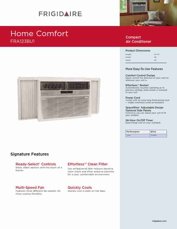 Frigidaire Air Conditioner FRA123BU1-page_pdf